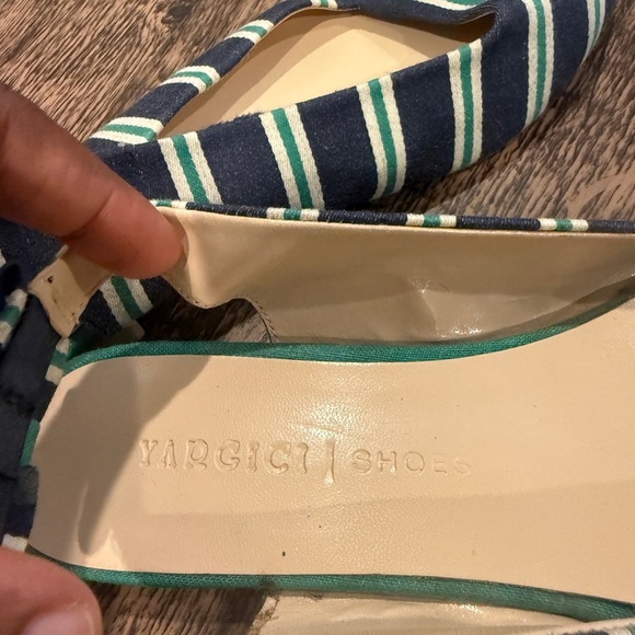Blue and Green Striped Flats for Casual Wear - Picture 5 of 6